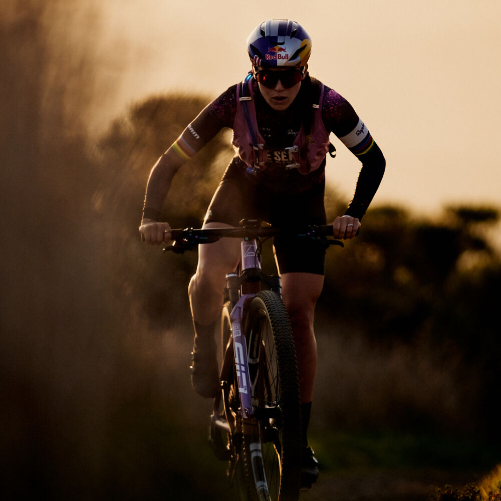 Woman riding bike